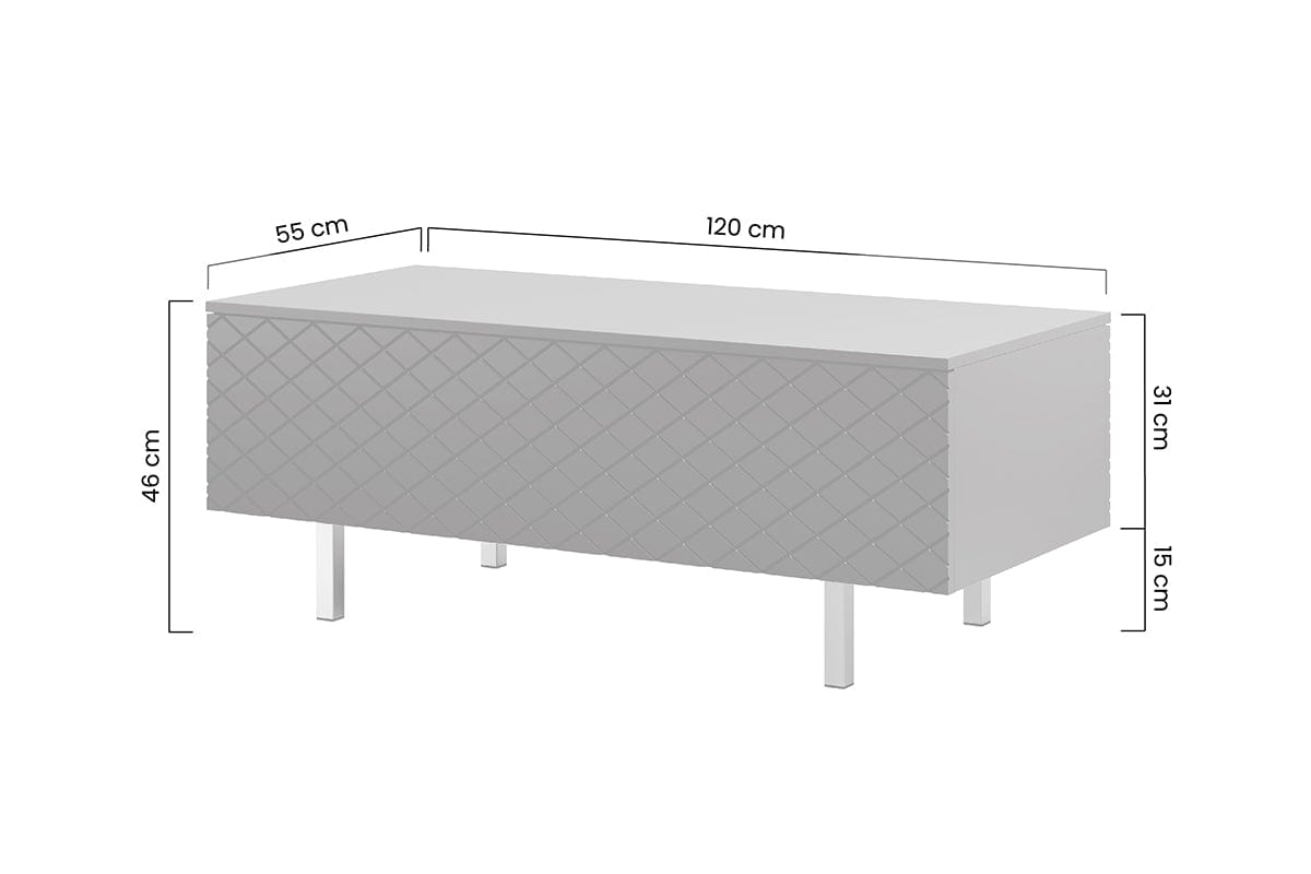 Bogart Masa de cafea din pal, MDF si metal, cu 2 usi, Scalia II 120-2K Negru / Auriu, L120xl55xH46 cm