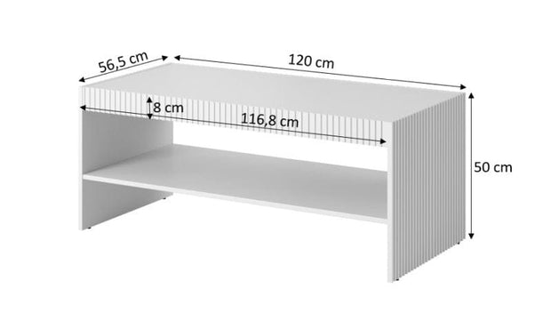 Masa de cafea din pal, MDF si plastic, Pafos Alb, L120xl50,5xH50 cm (2)