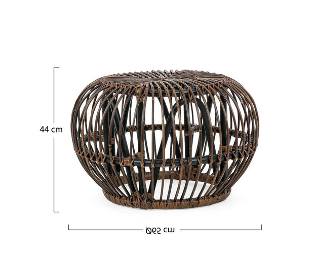 Masa de cafea din ratan, Doradal Croco Negru / Maro, Ø65xH44 cm (1)