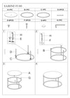 Masa de cafea din stical si metal, Sabra Negru / Auriu, Ø80xH45 cm (1)