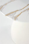 Masa de cafea din sticla si metal, Patrice Marmura / Alb, Ø40xH52 cm (2)