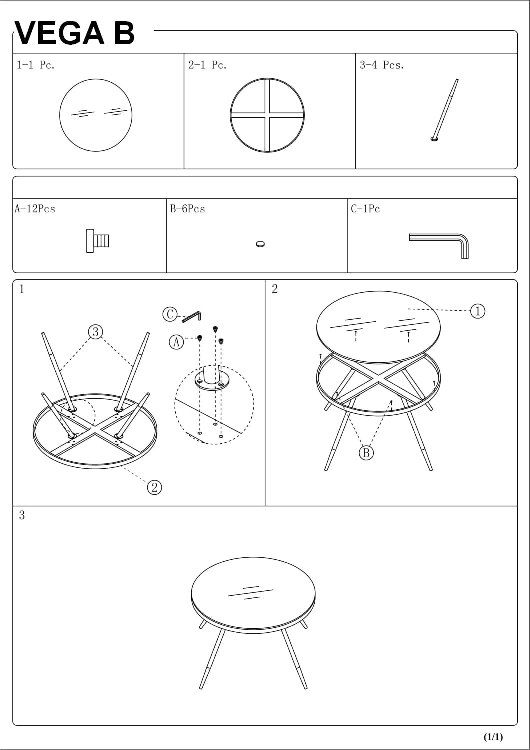 Signal Masa de cafea din sticla si metal Varius B Alb / Auriu, Ø80xH45 cm