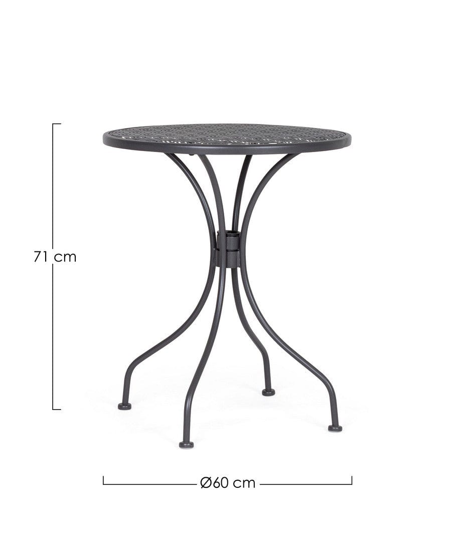 Masa de cafea pentru gradina / terasa din metal, Lizette, Ø60xH71 cm (2)