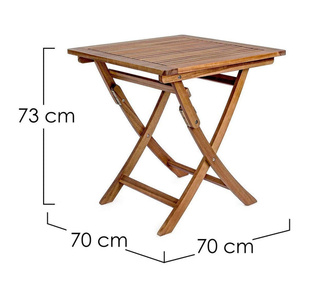 Masa de cafea pliabila pentru gradina / terasa, din lemn, Noemi Square Natural, L70xl70xH73 cm (1)