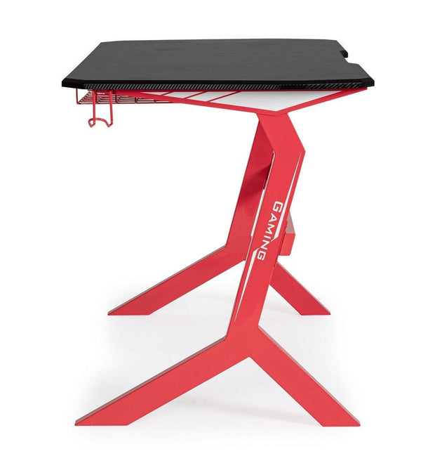 Masa de gaming din metal si MDF, Desk Rosu / Negru, L118xl65xH76 cm (5)