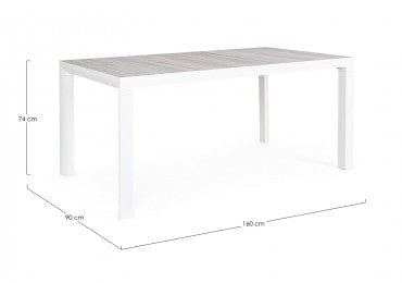 Masa de gradina / terasa din aluminiu si ceramica, Mason Alb, L160xl90xH74 cm (8)