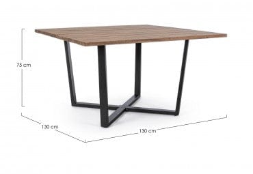 Masa de gradina / terasa din lemn si metal, Helsinki Natural / Antracit, L130xl130xH75 cm (8)