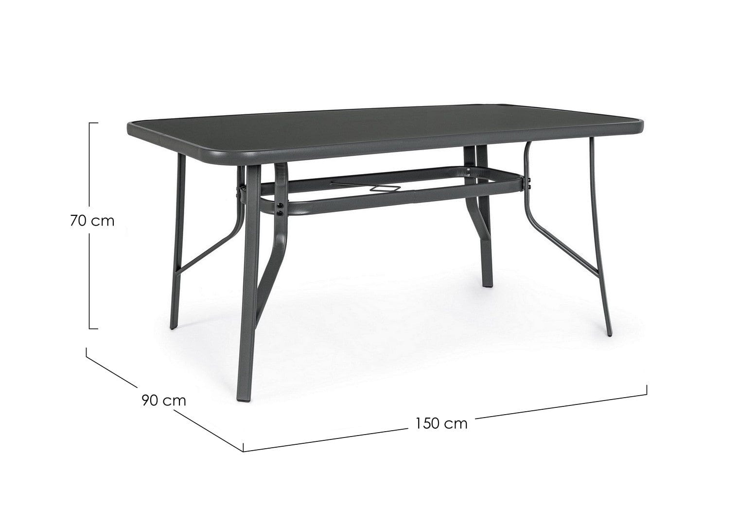 Masa de gradina / terasa din metal, Martinez Antracit, L150xl90xH70 cm (1)