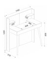 Asir Masa de machiaj din pal cu oglinda, Retro Nuc / Alb, L116xl52xH120 cm