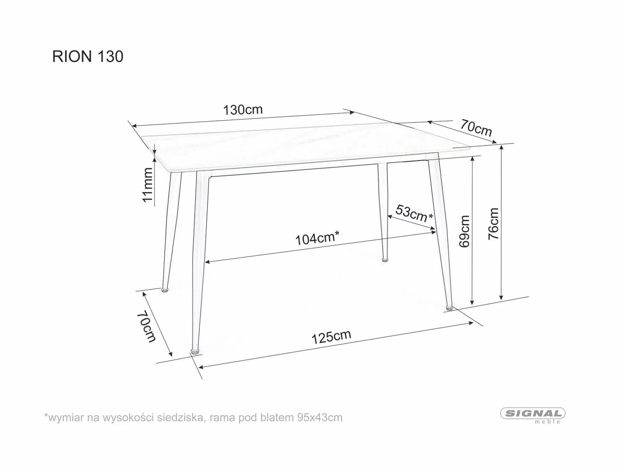 Masa din ceramica si metal, Rion Alb / Negru, L130xl70xH76 cm (2)