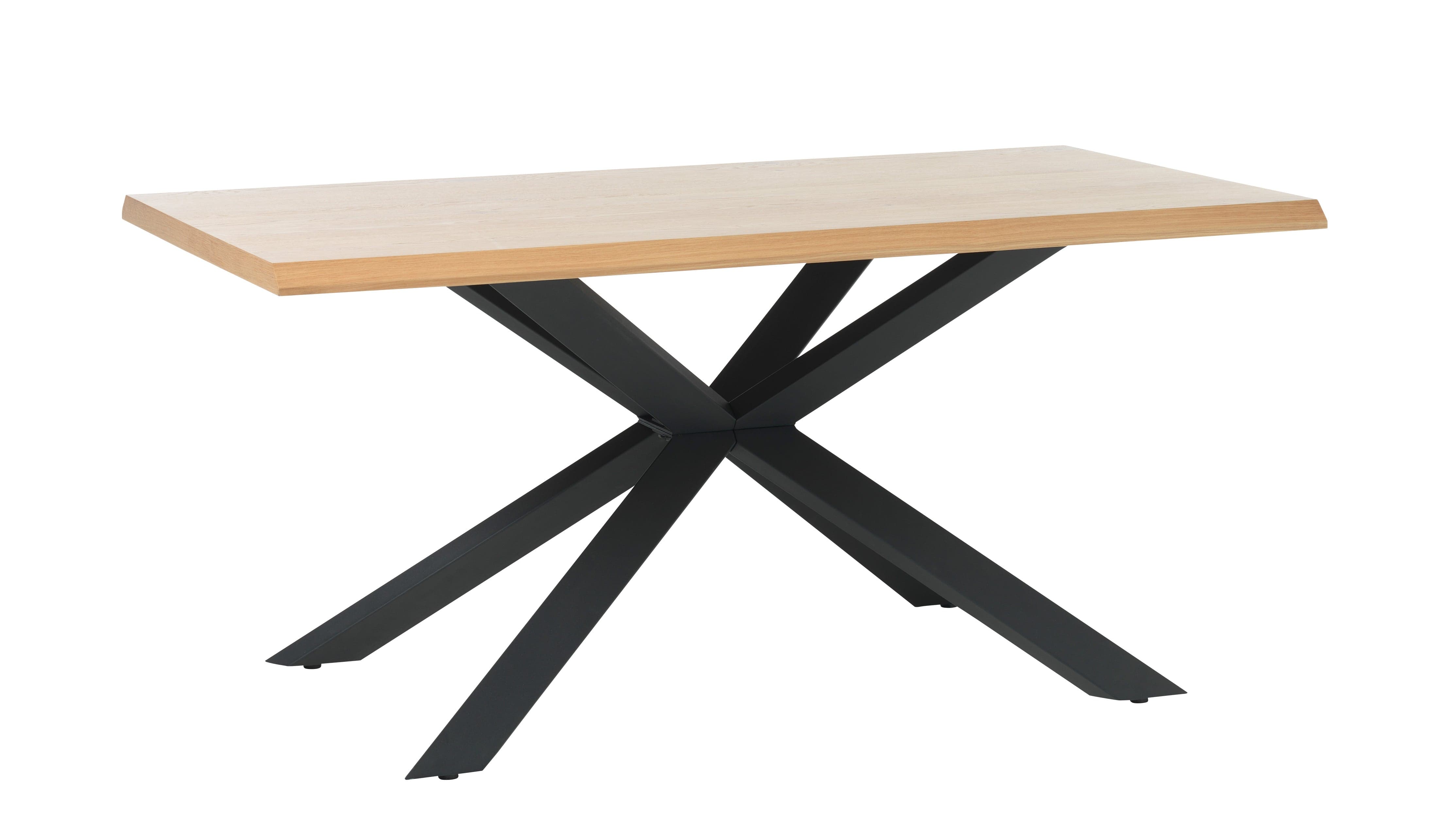 Unique Furniture A/S Masa din MDF, furnir si metal, Arno Stejar / Negru, L160xl90xH75 cm