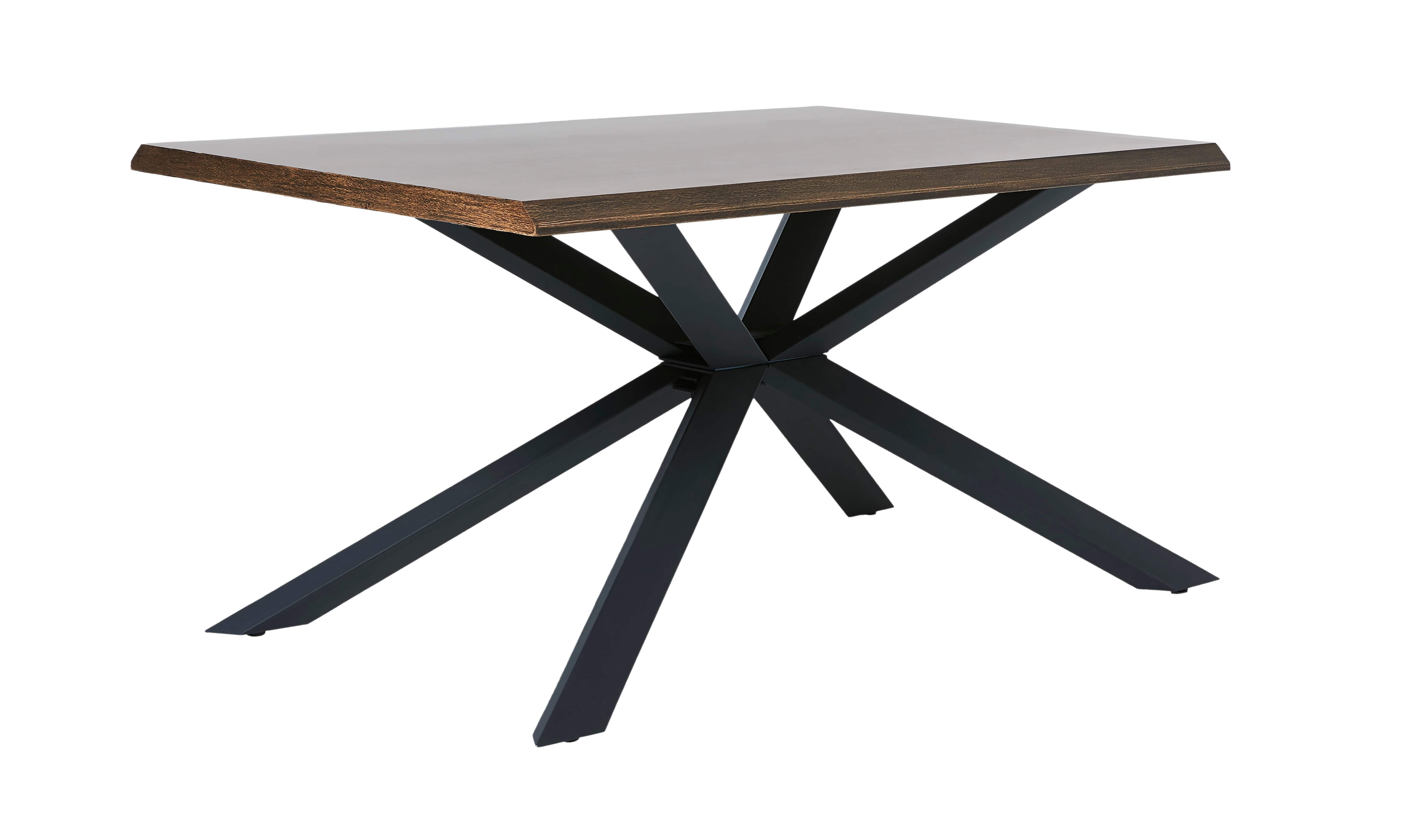 Unique Furniture A/S Masa din MDF, furnir si metal, Arno Stejar Smoked / Negru, L160xl90xH75 cm