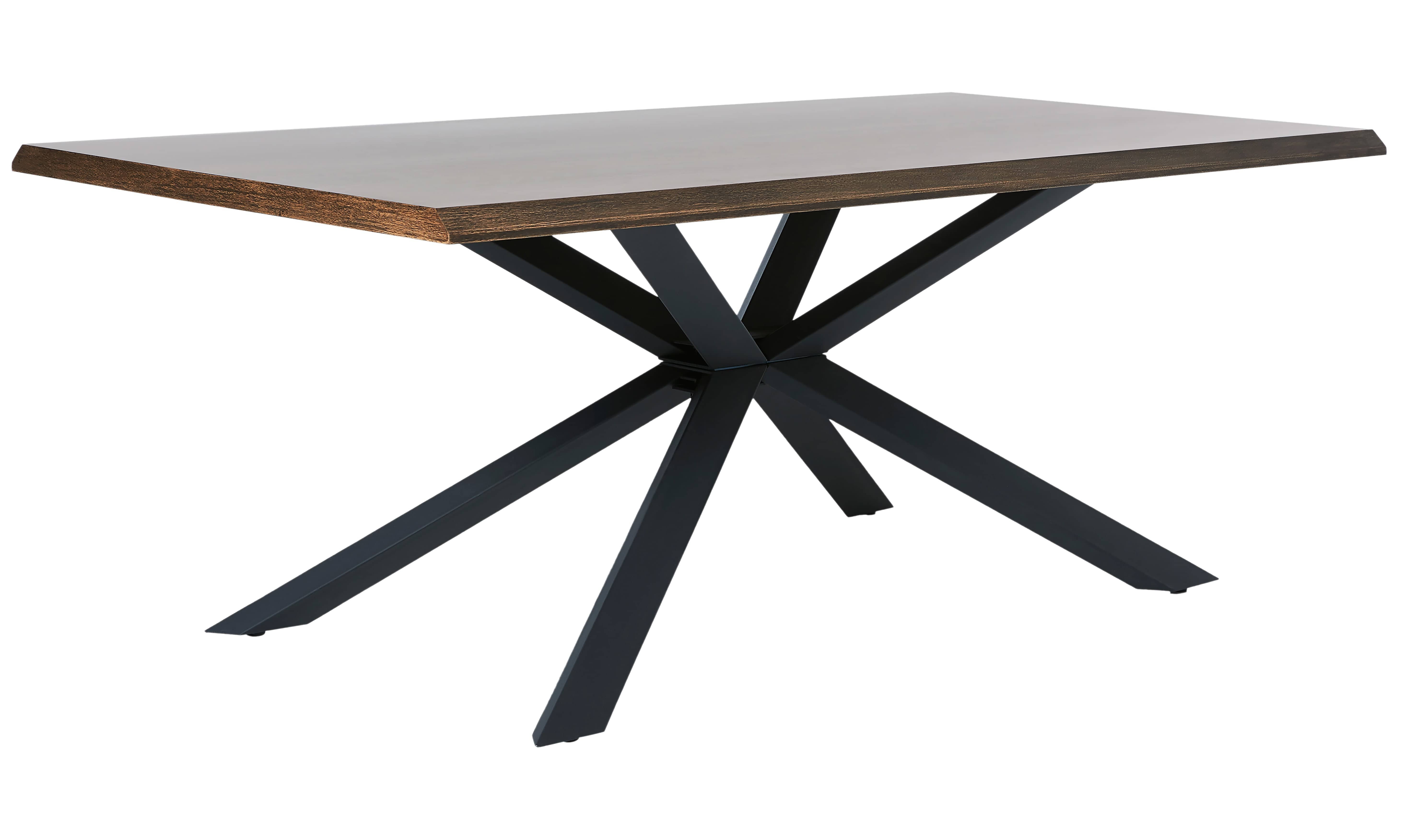 Unique Furniture A/S Masa din MDF, furnir si metal, Arno Stejar Smoked / Negru, L160xl90xH75 cm