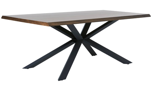 Unique Furniture A/S Masa din MDF, furnir si metal, Arno Stejar Smoked / Negru, L200xl100xH75 cm