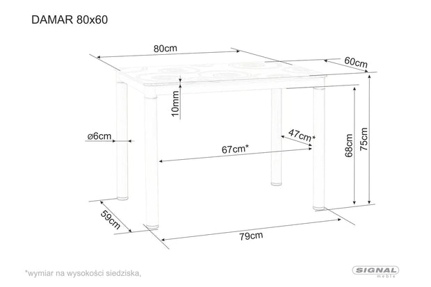 Masa din MDF, furnir si metal, Damar Alb / Negru, L100xl60xH75 cm (1)