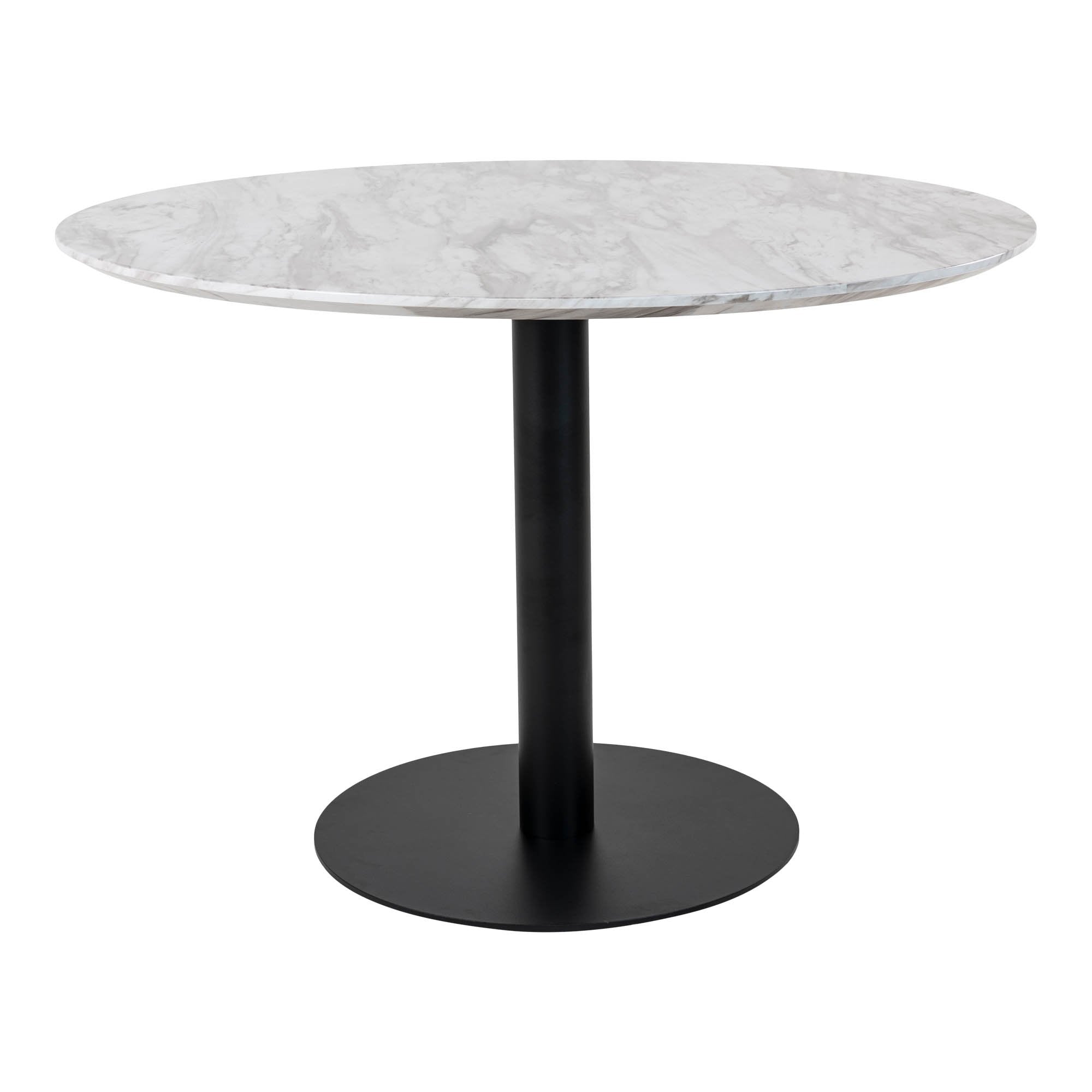 House Nordic Masa din metal si MDF, Bolzano Round Alb / Negru, Ø110xH75 cm