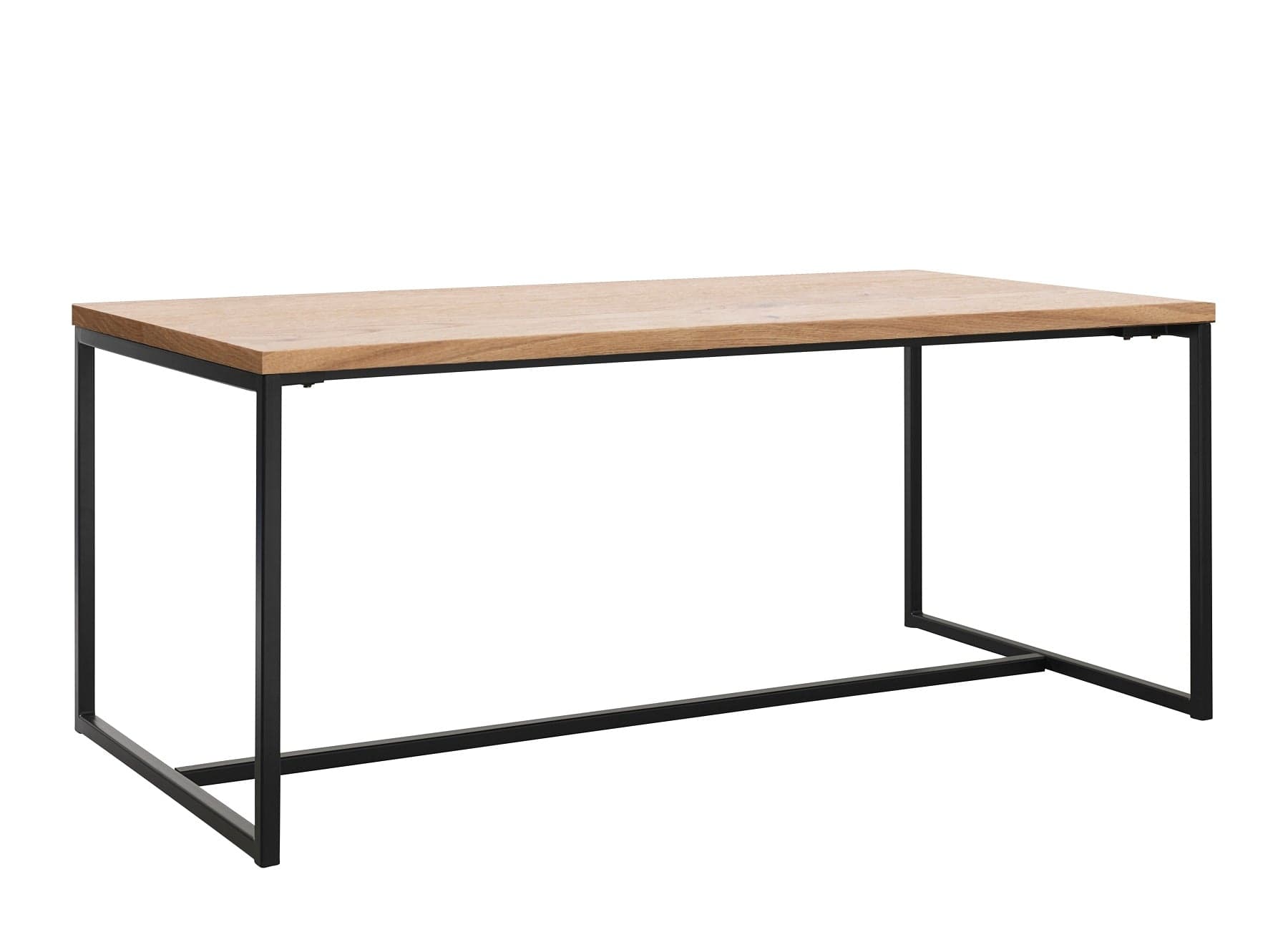 Unique Furniture A/S Masa din pal, furnir si metal, Rivoli Natural / Negru, L180xl90xH75 cm