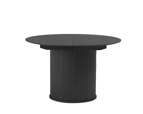 Unique Furniture A/S Masa extensibila din lemn, Nola Negru, Ø120-167xH75 cm