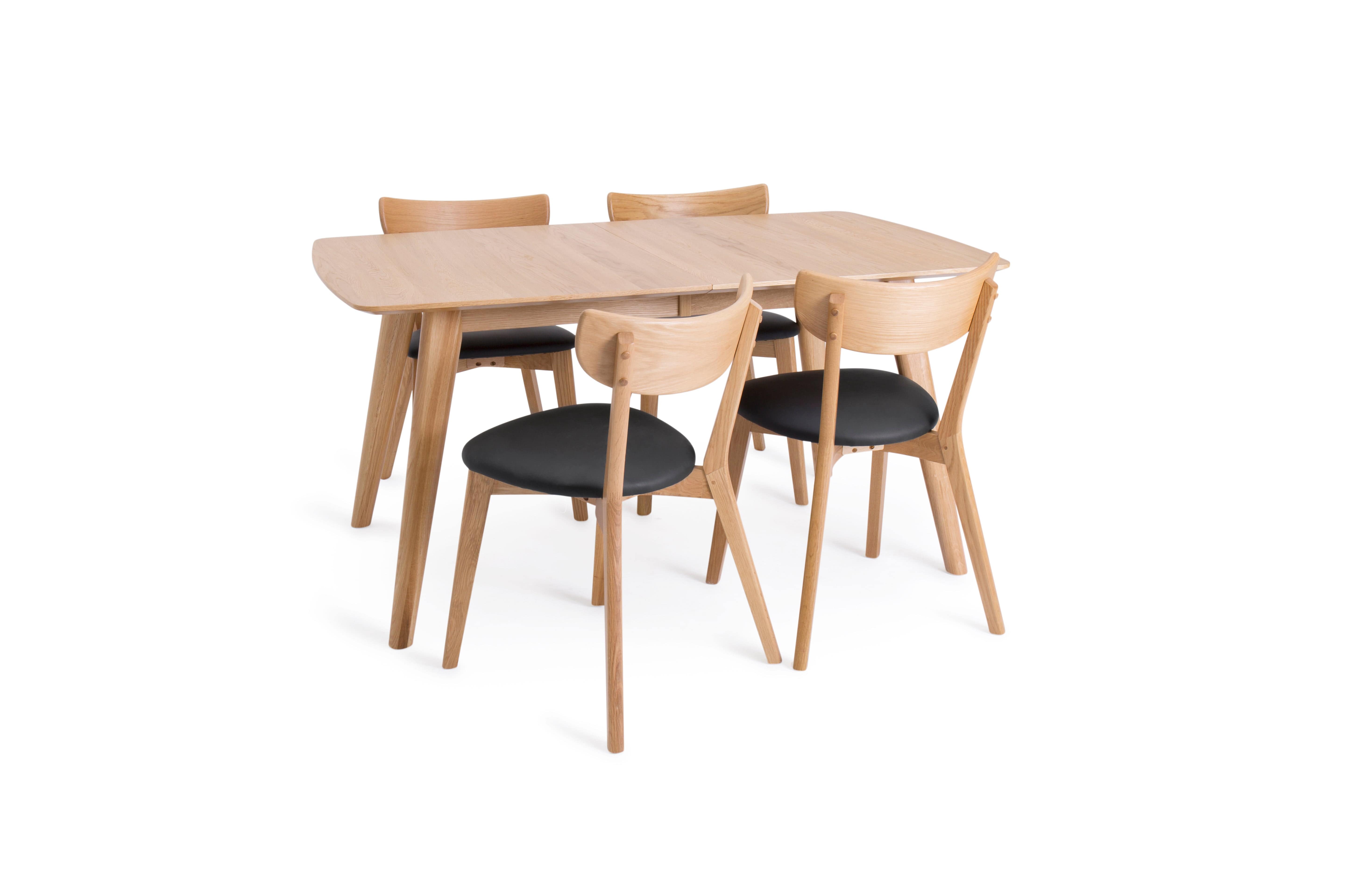 Unique Furniture A/S Masa extensibila din MDF, furnir si lemn, Rho Natural, L150-195xl90xH74 cm