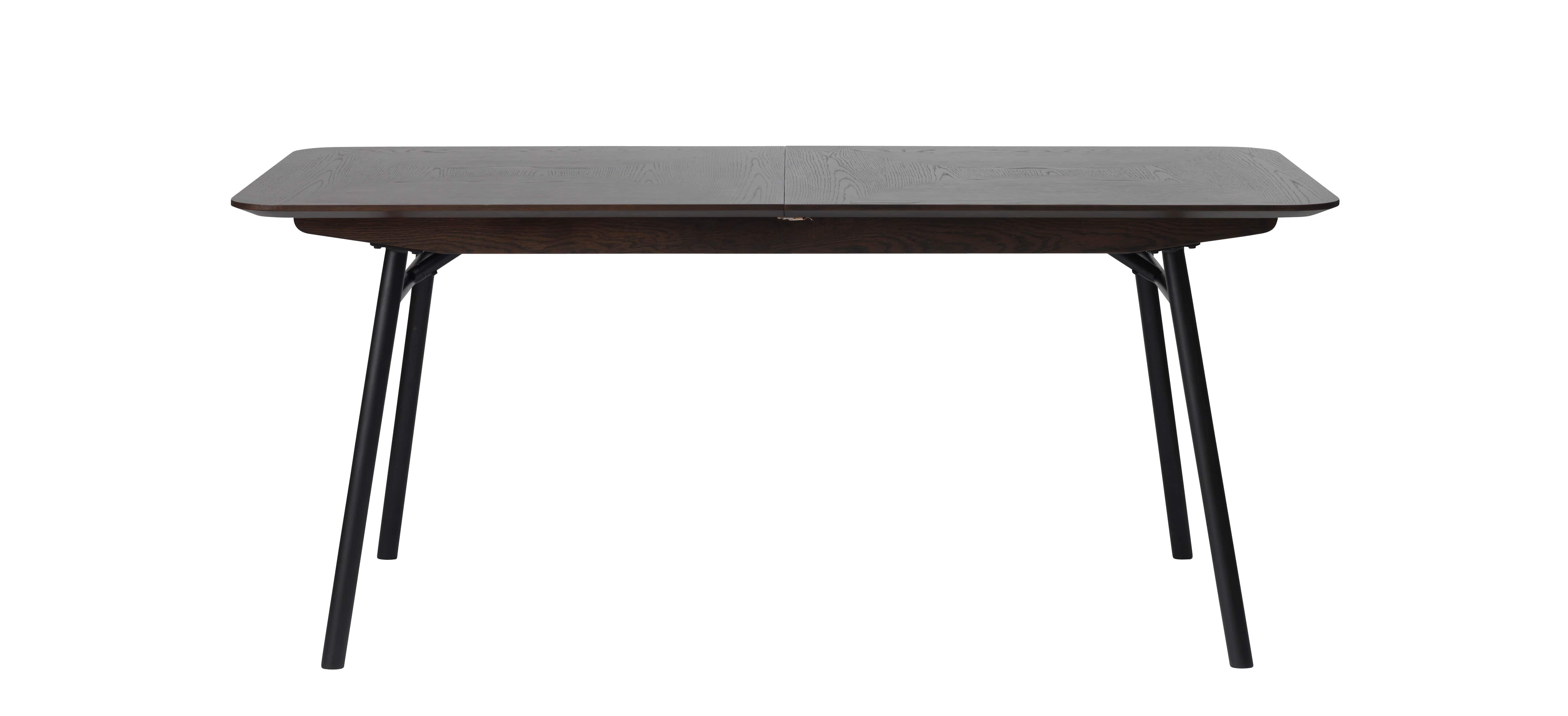 Unique Furniture A/S Masa extensibila din MDF, furnir si metal, Latina Maro / Negru, L180-230xl90xH75 cm