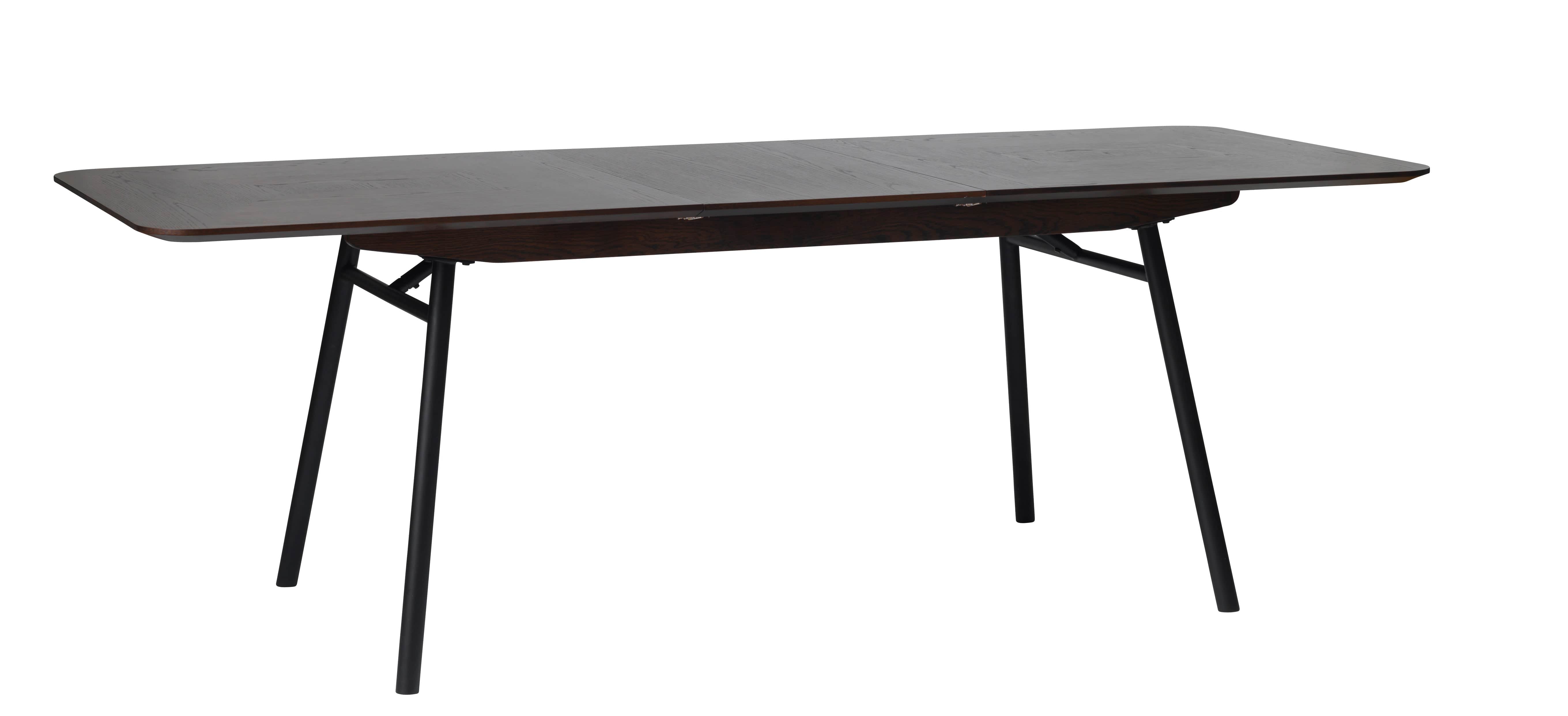 Unique Furniture A/S Masa extensibila din MDF, furnir si metal, Latina Maro / Negru, L180-230xl90xH75 cm