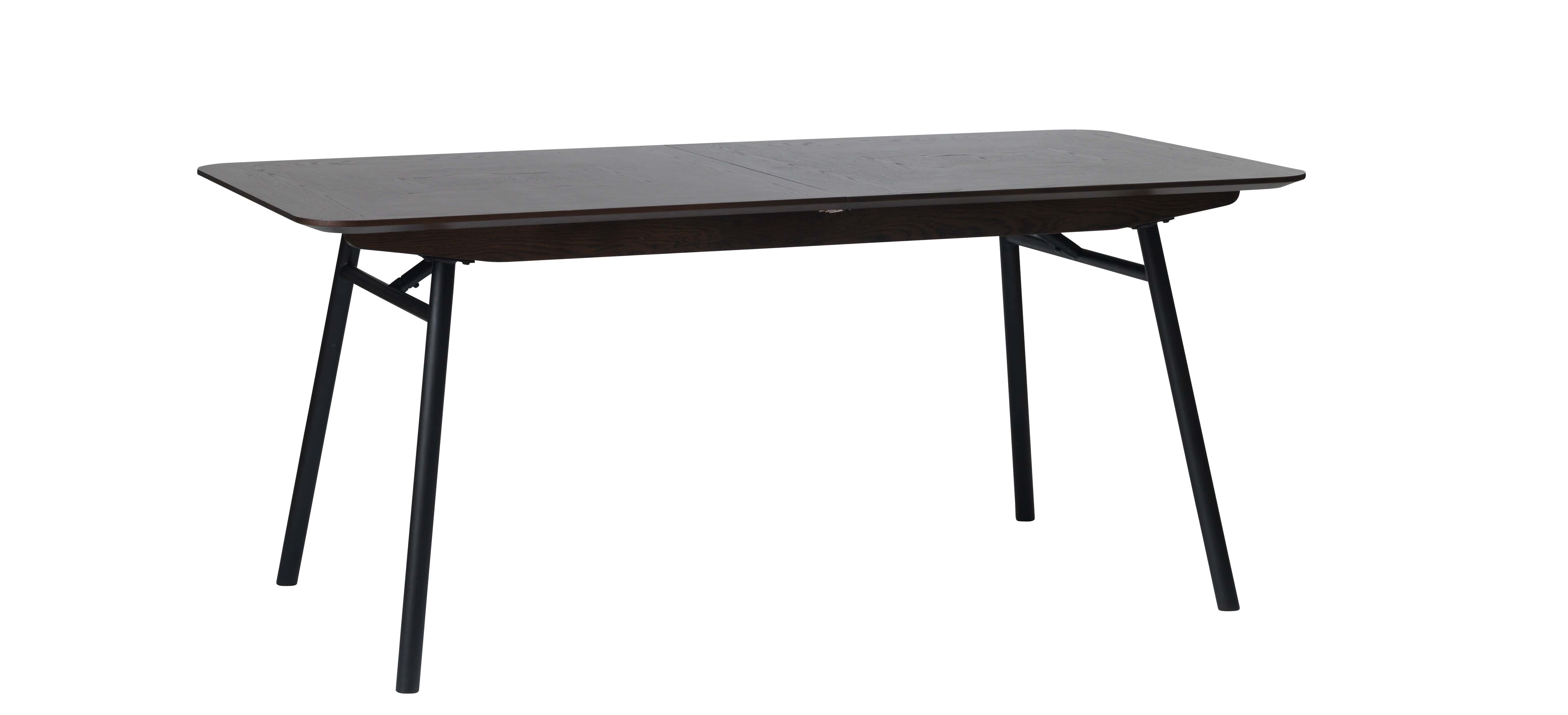 Unique Furniture A/S Masa extensibila din MDF, furnir si metal, Latina Maro / Negru, L180-230xl90xH75 cm