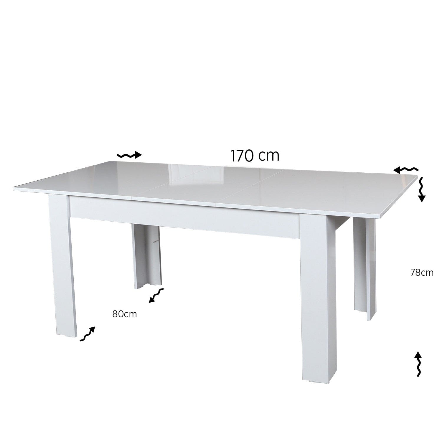 Masa extensibila din pal, Oblo Alb, L130-170xl80xH78 cm (3)