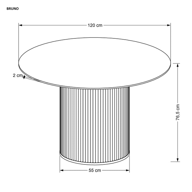 Masa rotunda din ceramica si lemn, Bruno Marmura / Nuc, Ø120xH76 cm (9)