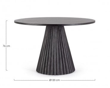 Masa rotunda din lemn de mango, Orissa Negru, Ø120xH76 cm (5)