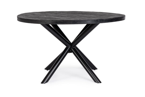 Masa rotunda din lemn de mango si metal, Hastings Negru, Ø130xH76 cm (2)