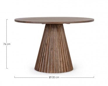 Masa rotunda din lemn de mango si metal, Orissa Natural, Ø120xH76 cm (10)