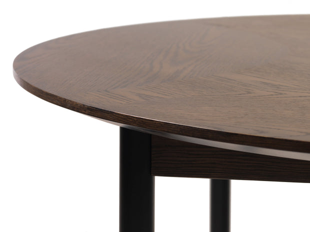 Unique Furniture A/S Masa rotunda din MDF, furnir si metal, Latina Maro / Negru, Ø120xH75 cm