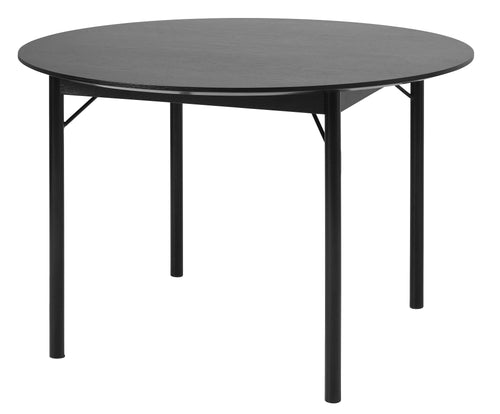 Unique Furniture A/S Masa rotunda din MDF, furnir si metal, Savona Negru, Ø120xH75 cm