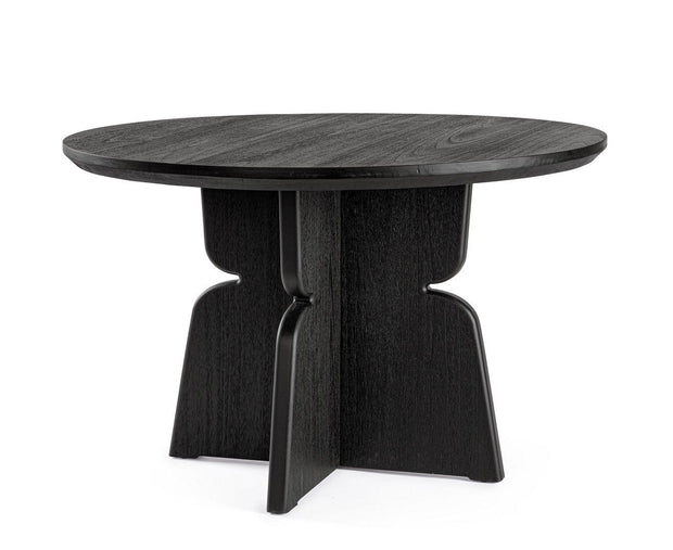 Masa rotunda din MDF si furnir, Empire Negru, Ø120xH77 cm