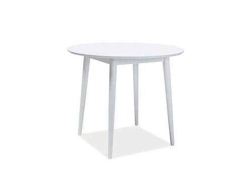 Masa rotunda din MDF si lemn, Larkin Alb, Ø90xH75 cm