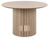 Actona Masa rotunda din MDF si lemn, Linley Alb / Natural, Ø120xH75 cm