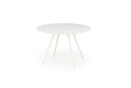 Masa rotunda din MDF si metal, Aramis Alb, Ø120xH76 cm