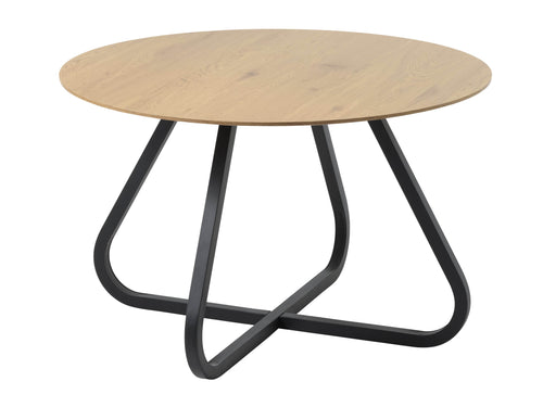 Unique Furniture A/S Masa rotunda din pal, furnir si metal, Cesura Stejar / Negru, Ø120xH75 cm