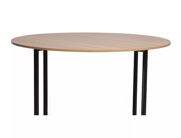 Masa rotunda din pal si metal, Alto Stejar / Negru, Ø120xH76 cm (2)