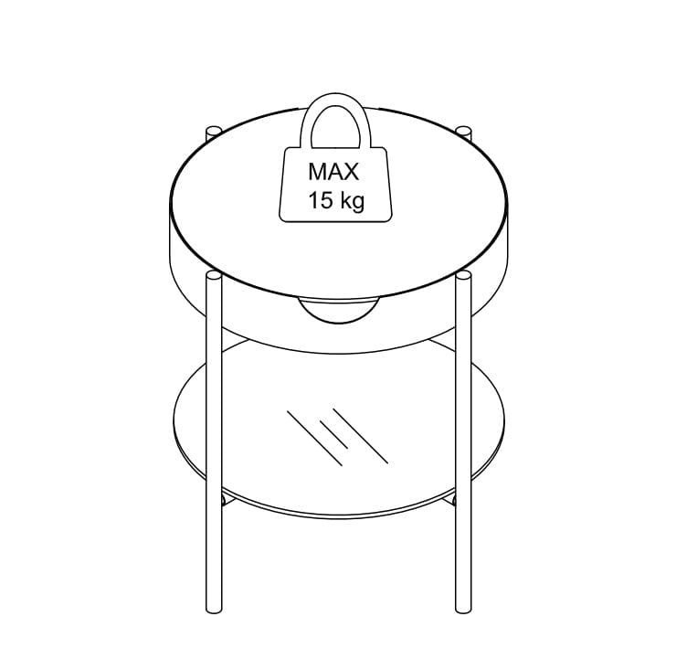 Masa de cafea din sticla si metal, cu spatiu de depozitare, Tipton I Fumuriu / Negru, Ø45xH50 cm (7)