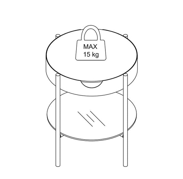 Masa de cafea din sticla si metal, cu spatiu de depozitare, Tipton I Fumuriu / Negru, Ø45xH50 cm (7)