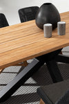 Bizzotto Masa de gradina / terasa din lemn reciclat de tec si metal, Ramsey Natural / Negru, L240xl100xH77 cm