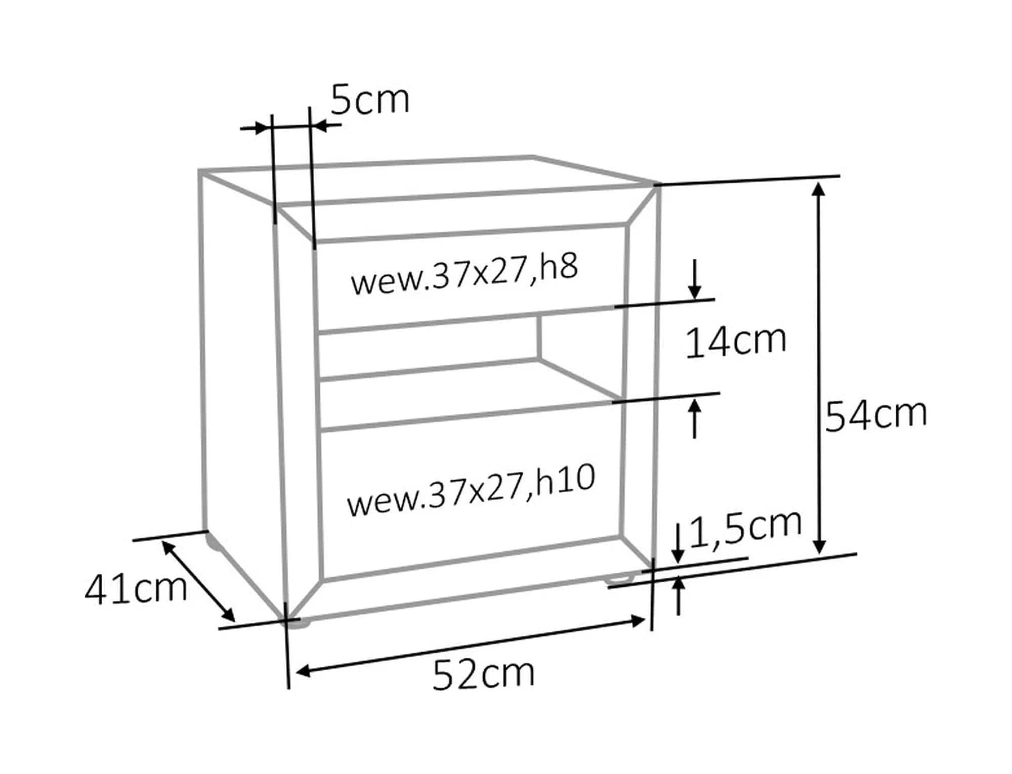 Noptiera cu 2 sertare tapitata cu stofa, ET-003 Velvet Bej, l52xA41xH54 cm (1)