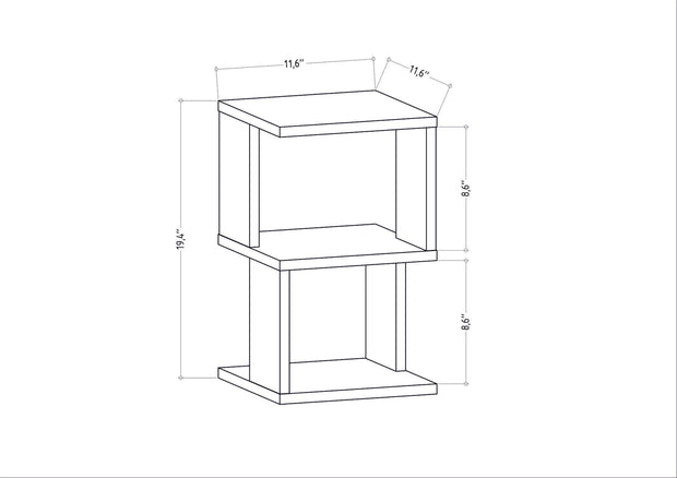 Noptiera din pal, Carter Alb / Antracit, l29,6xA29,6xH49,4 cm (5)