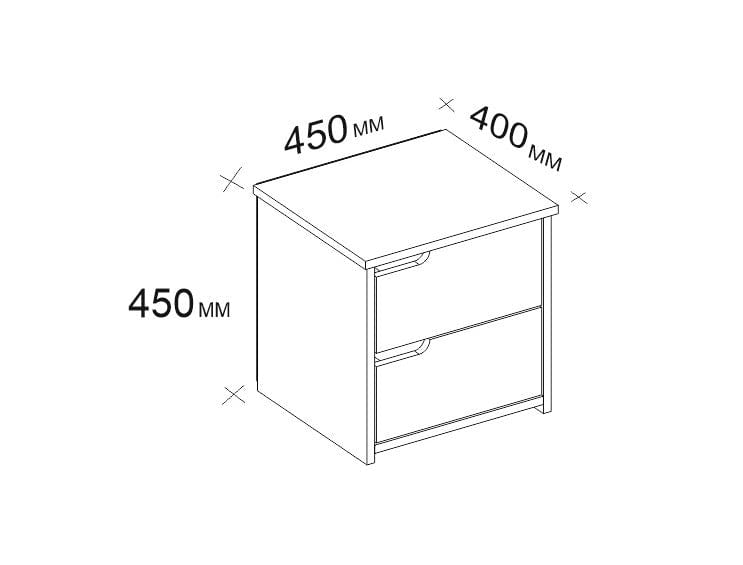 Noptiera din pal, cu 2 sertare, Malarin Alb, l45xA40xH45 cm (5)