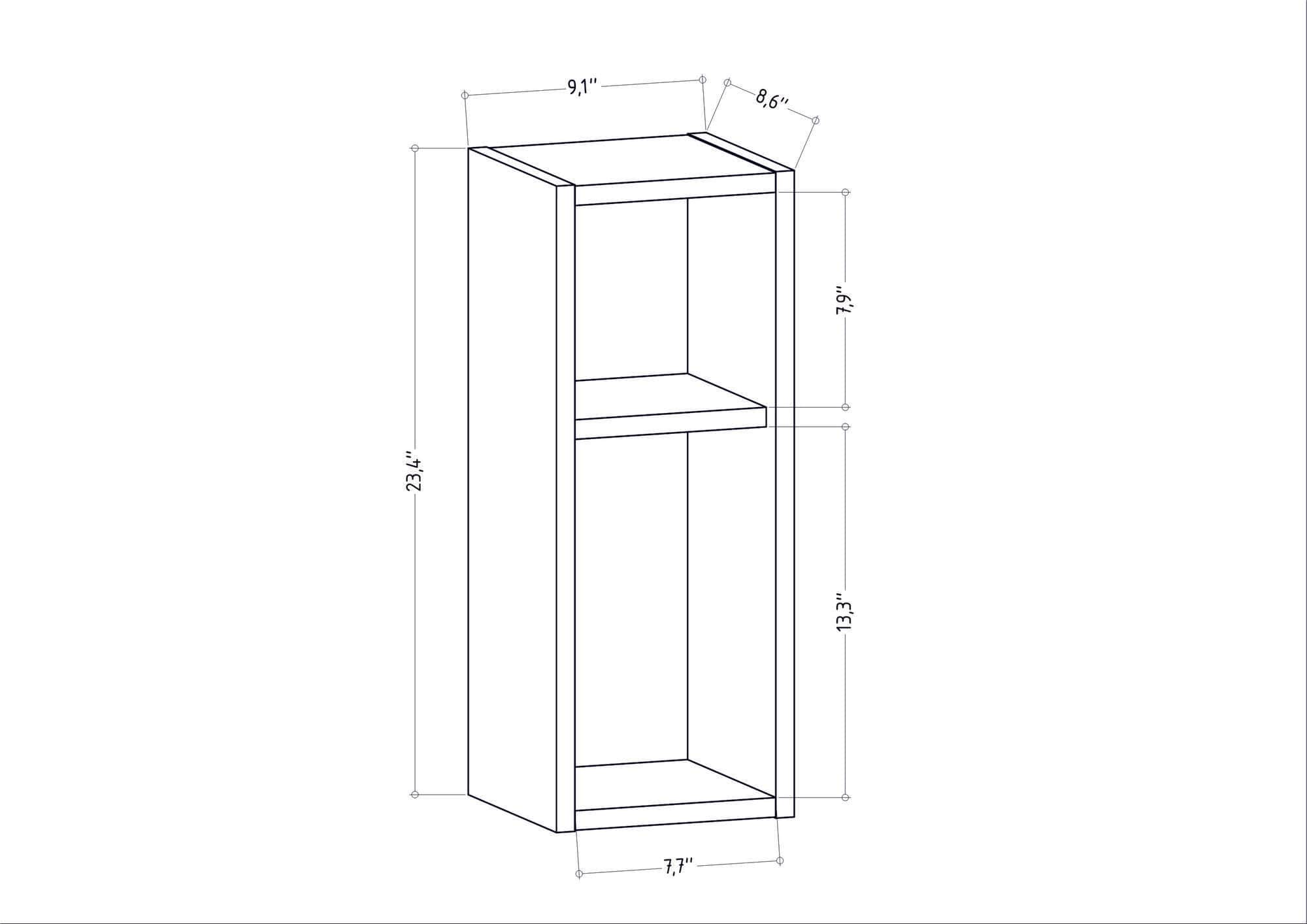 Noptiera din pal, Sault Alb, l23,2xA22xH59,6 cm (5)