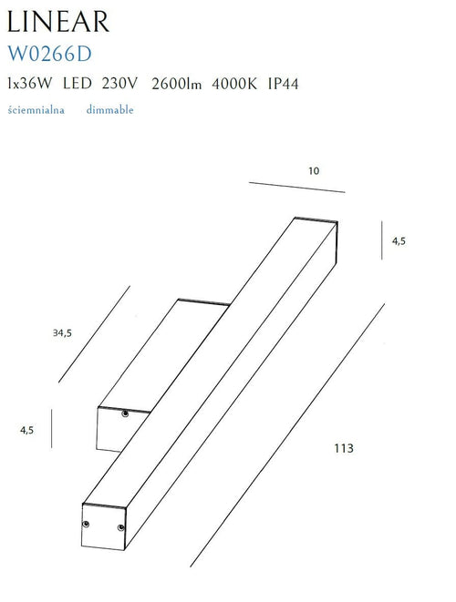 Aplica Linear W0266 Negru (1)