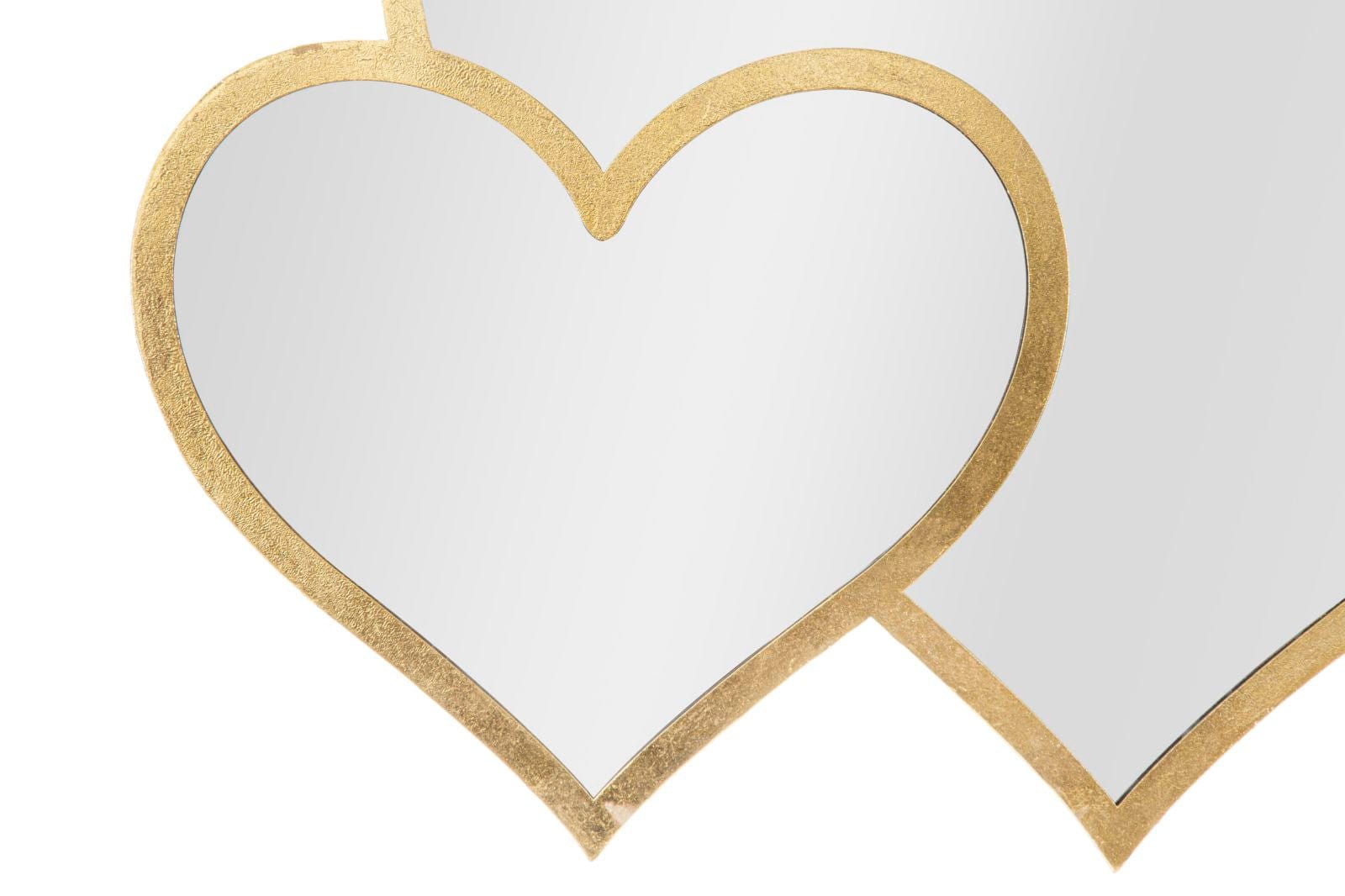 Oglinda decorativa din metal, Glam Double Heart Auriu, l65xH50 cm (1)