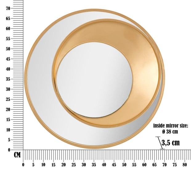 Oglinda decorativa din metal, Vortic Auriu, Ø70 cm (5)