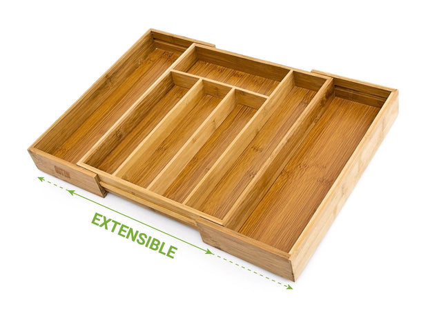 Organizator pentru tacamuri din bambus, 5-7 compartimente, Quttin Natural, l46xA43xH5 cm (2)